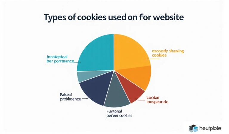 Gráfico circular mostrando la distribución de diferentes tipos de cookies utilizadas en un sitio web.