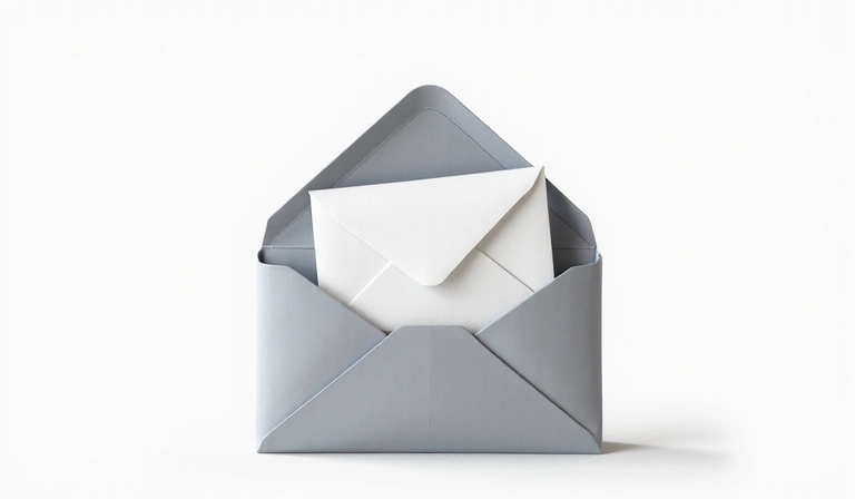 Un sobre abierto con una carta saliendo, simbolizando la comunicación y el contacto
