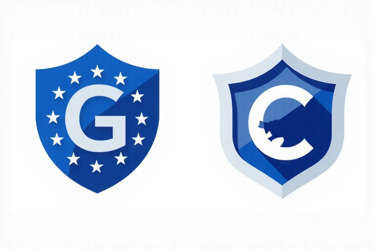 GDPR and CCPA regulations icons
