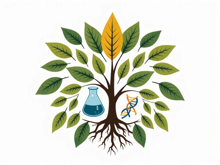 Ilustración de la fundación de VigorAxa Wellness, con elementos naturales y científicos fusionándose